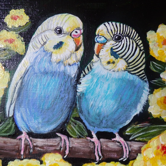 Parakeet original acrylic painting